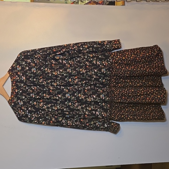 Anthropologie Maeve Marlie Button-Front Tunic Floral Long Sleeved Dress NWT - Picture 9 of 16